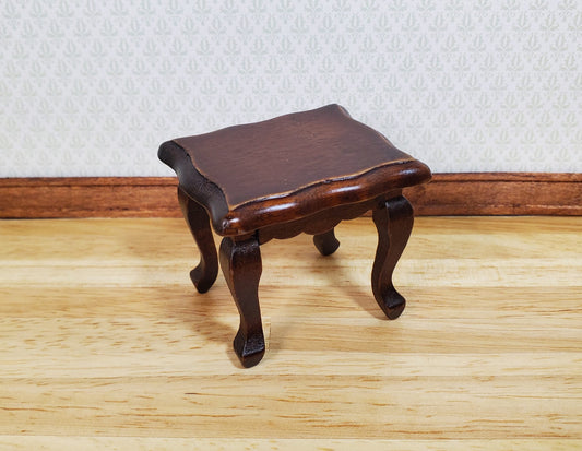 Dollhouse Side or End Table Curvy Top Walnut Fancy 1:12 Scale Miniature Wood