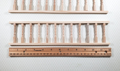 Dollhouse Porch Railing x2 Pieces for Porches Decks Gardens 1:12 Scale Miniature