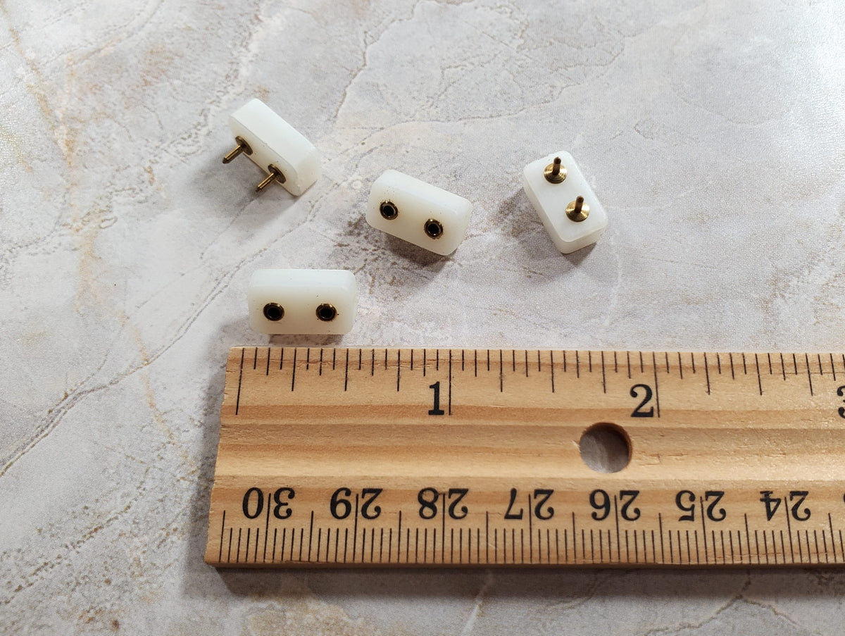Dollhouse Miniature Outlet Wall Receptacle for 12 Volt Tape Wire Lights x4