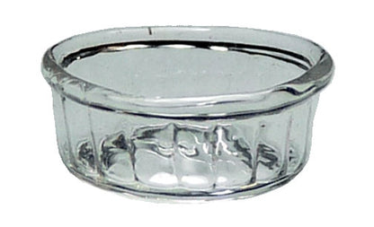Dollhouse Miniature Clear Glass Ribbed Souffle Dish Small 1:12 Scale Miniature