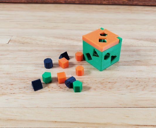 Dollhouse Shape Sorter Toy with Flip Lid and Shapes 1:12 Scale Miniature