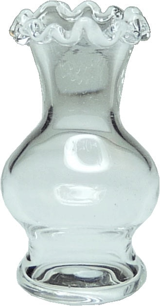 Dollhouse Glass Pedestal Fluted Vase 1:12 Scale Miniature Decoration