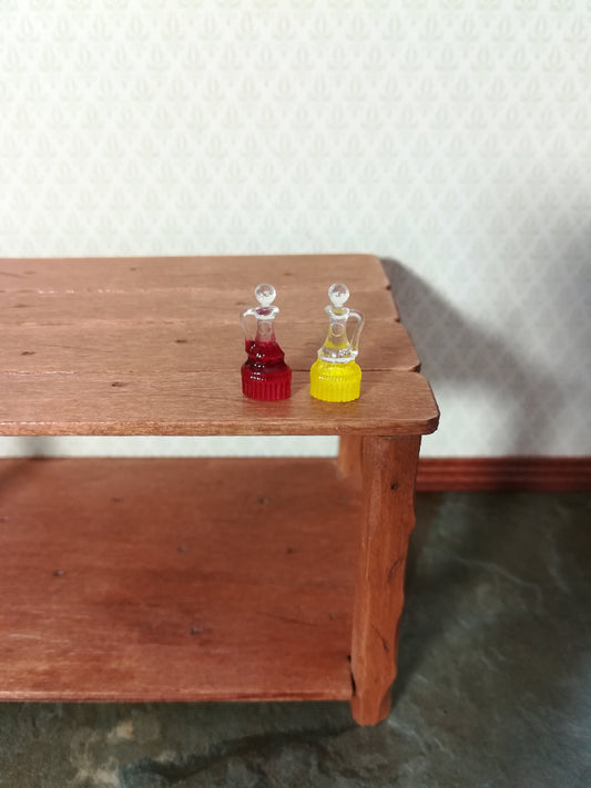 Dollhouse Miniature Oil & Vinegar Cruet Bottles 1:12 Scale Kitchen Accessory