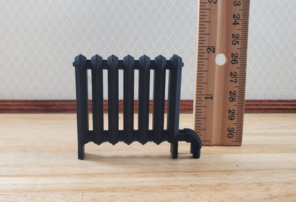 Miniature Radiator Black Classic Style 1:12 Scale Prop Dollhouse Accessory