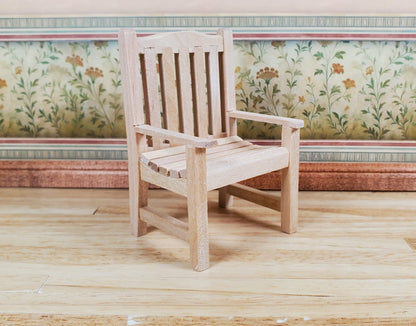 Dollhouse Garden Chair for Porch Patio Unpainted 1:12 Scale Miniature Furniture
