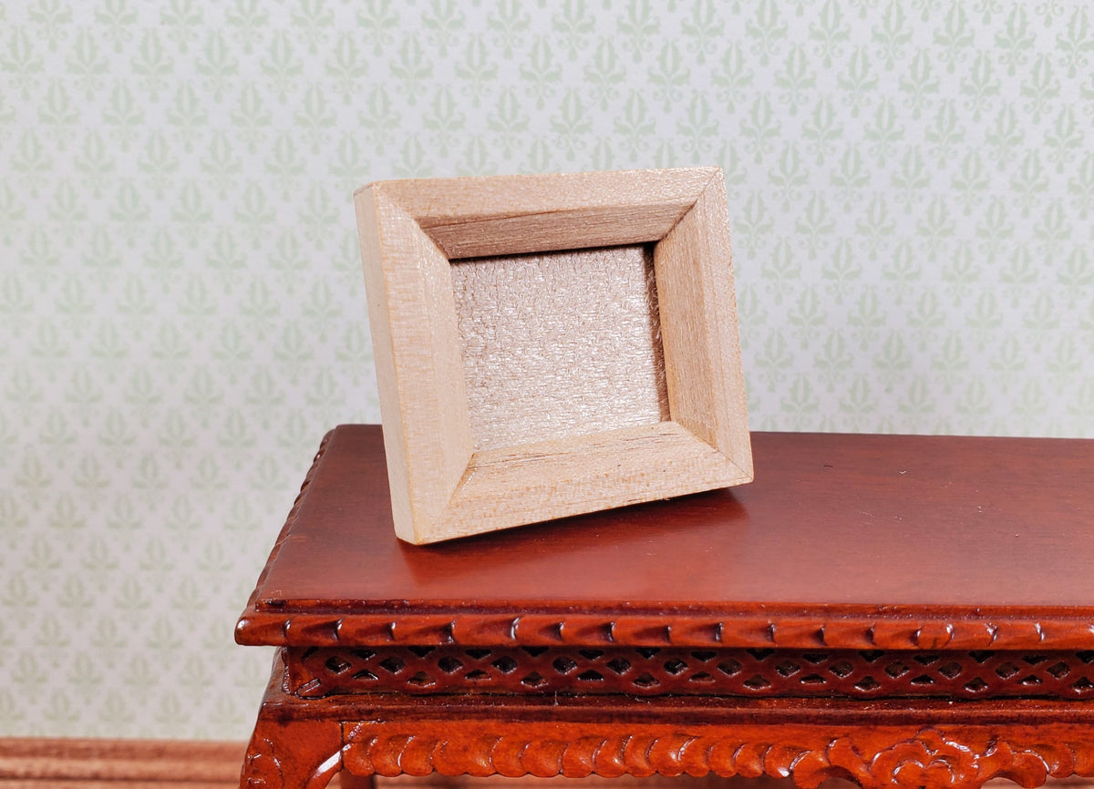 Tiny Miniature Picture Frame Wood with Backing and Stand Horizontal Landscape