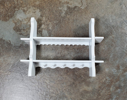 Dollhouse Wood Kitchen Shelf with Pegs 1:12 Scale Miniature White Finish