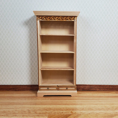 Dollhouse Tall Bookcase with Drawers 1:12 Scale Miniature Furniture