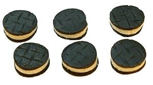 Dollhouse Cream Filled Sandwich Cookies Set of 6 1:12 Scale Miniature Food