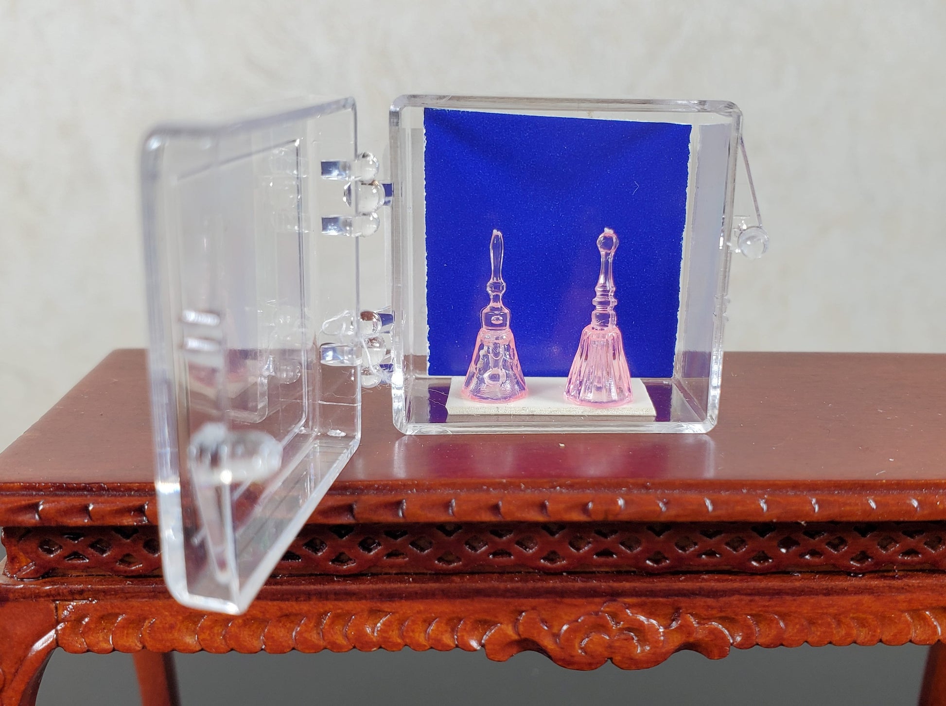 Dollhouse Tiny Pink Dinner Bell Set 1:12 Scale by Chrysnbon Miniatures