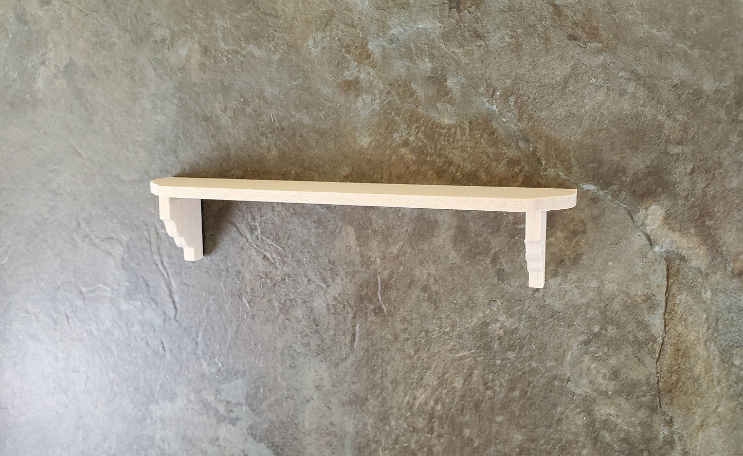 Dollhouse Miniature Wall Shelf Large Unfinished 1:12 Scale 4 3/8"
