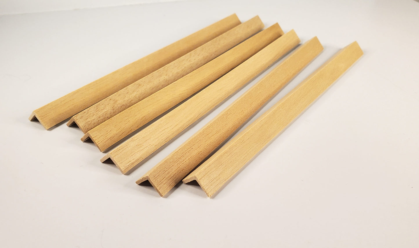 Miniature Corner Trim 6" Pieces x6 Corner Trim Molding 3/8" x 3/8" x 6" Crafts