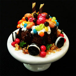 Dollhouse Cake on Stand Candy & Cookies 1:12 Scale Miniature Dessert Food Bakery