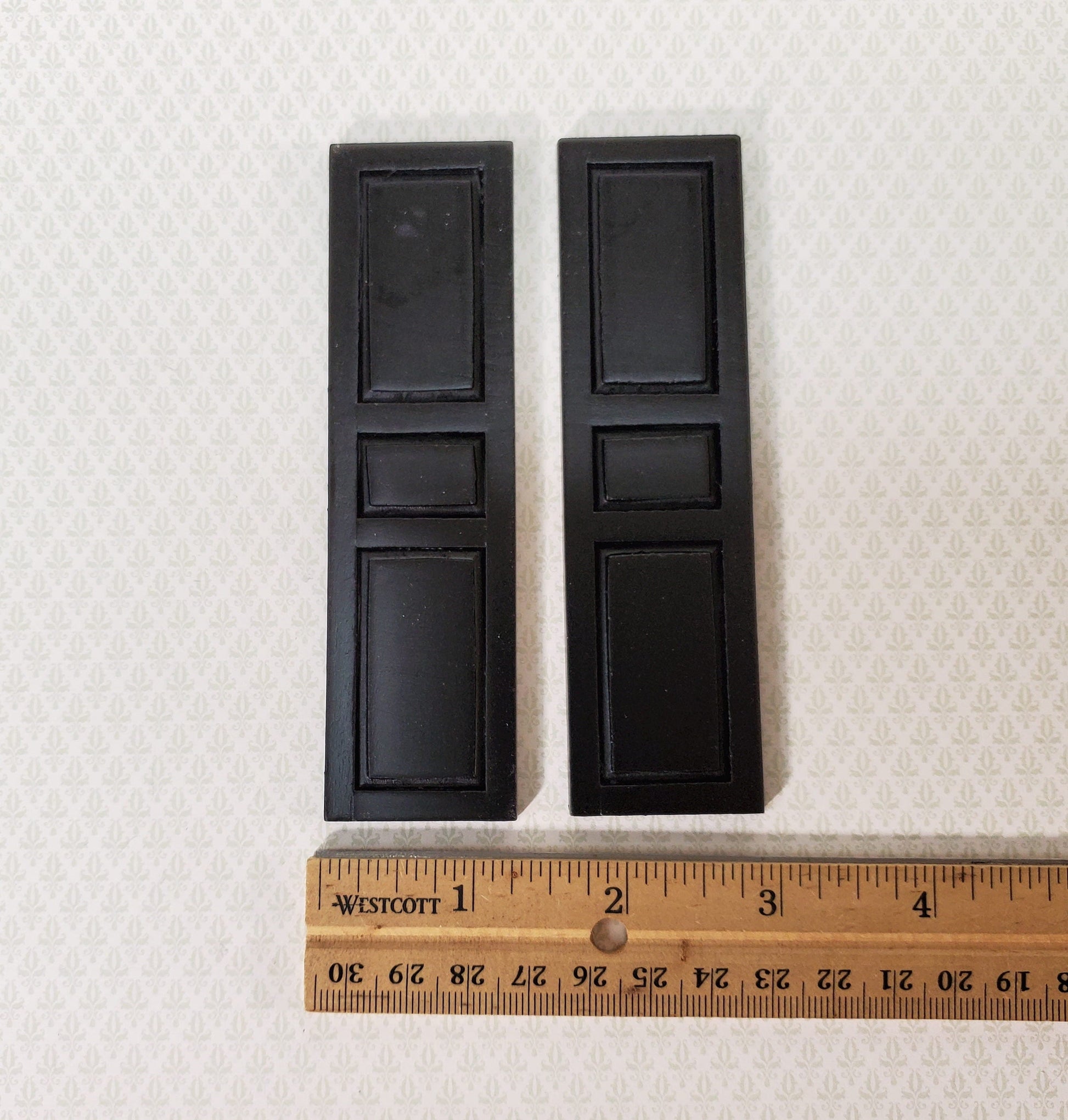 Dollhouse Miniature Shutters 3 Panel 1 Pair BLACK 1:12 Scale 4 5/8" CLA75021
