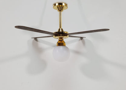 Dollhouse Ceiling Fan Light 4 Blade Plug In Electric 1:12 Scale Miniature 12 Volt