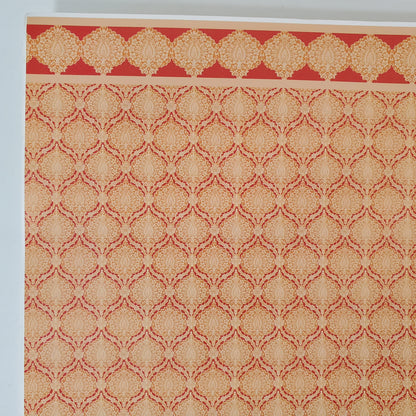 Dollhouse Wallpaper World Model Orange & Beige 1:12 Scale Flower Bursts