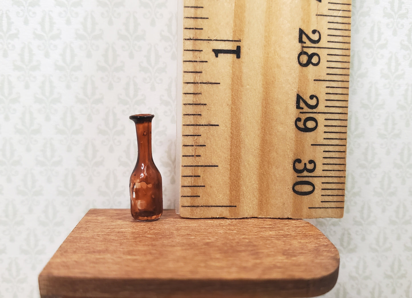 Dollhouse Amber Bottle 1:12 Scale Miniature Decoration Drinks Glass Dining