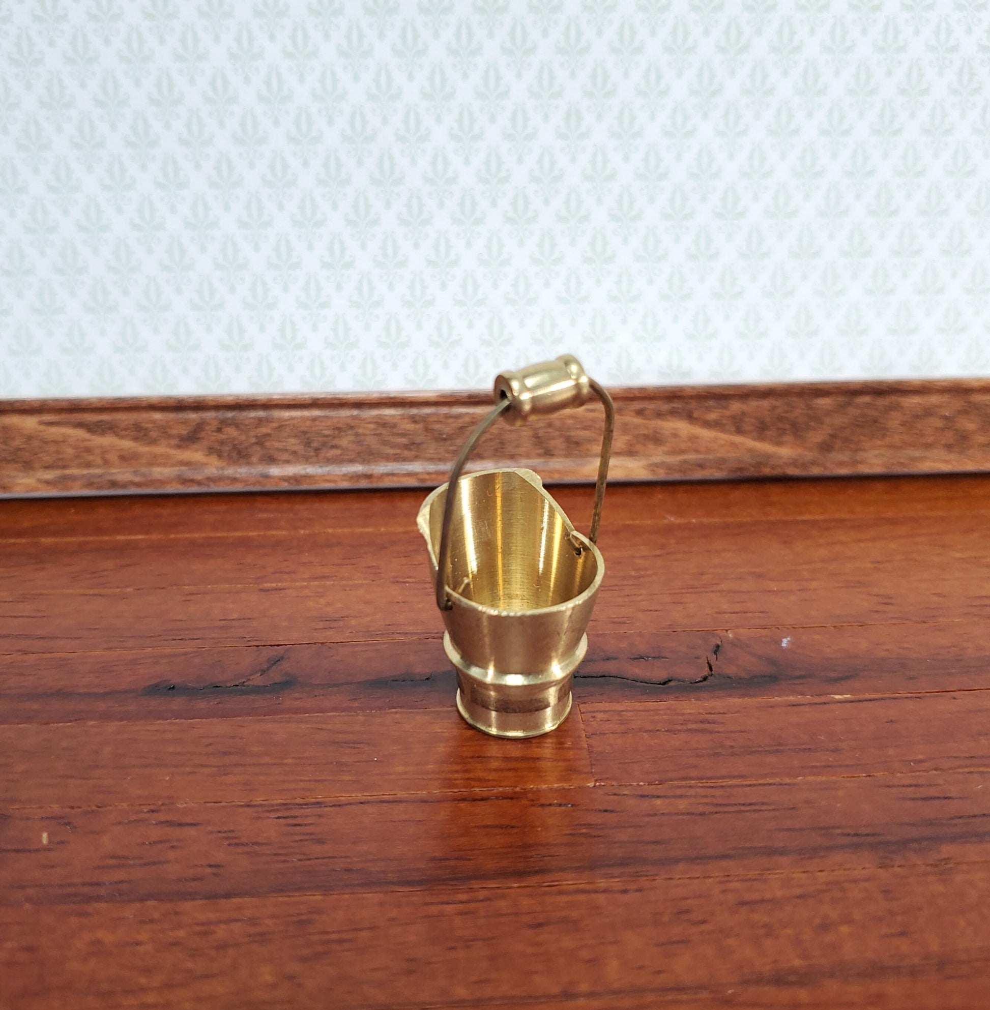 Dollhouse Brass Coal Scuttle Bucket Fireplace Accessory 1:12 Scale Miniature