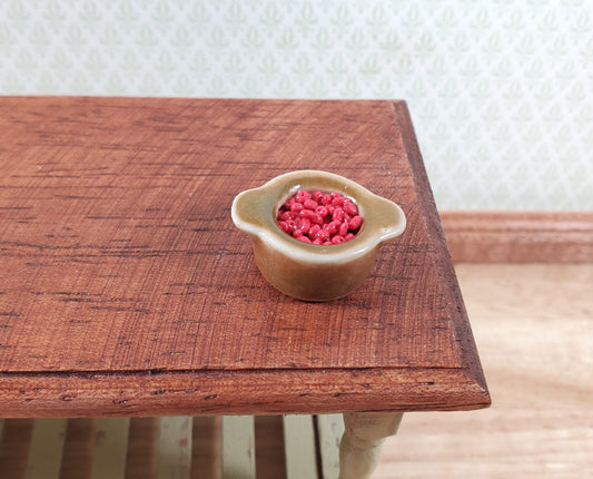 Dollhouse Kidney Beans Side Dish in a Ceramic Pot 1:12 Scale Miniature Food