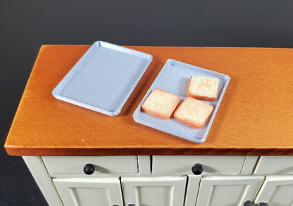 Dollhouse Baking Trays Cookie Sheets x2 1:12 Scale Miniature Kitchen