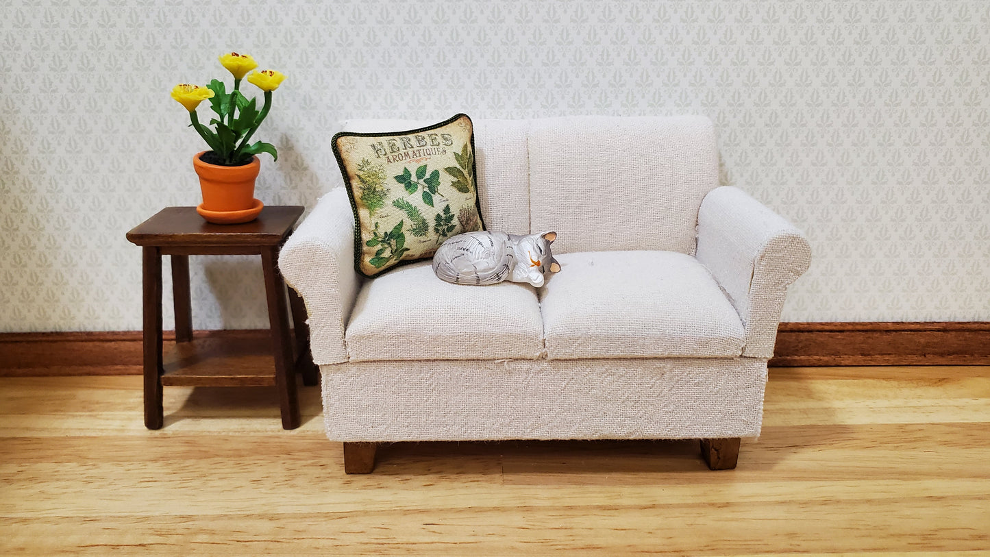 Dollhouse Herb Garden Pillow Handmade 1:12 Scale Miniature