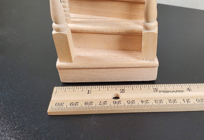Dollhouse Right Curved Staircase Assembled 1:12 Scale Miniature Stairs Steps