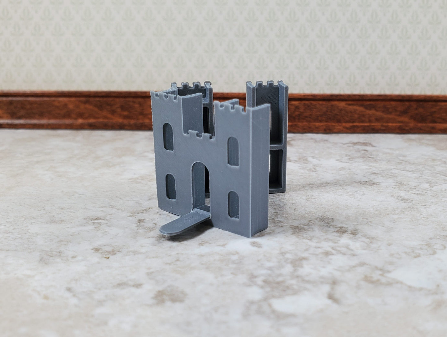 Super Tiny Miniature Castle Play Toy for Dollhouses Opens Draw Bridge 1" Tall