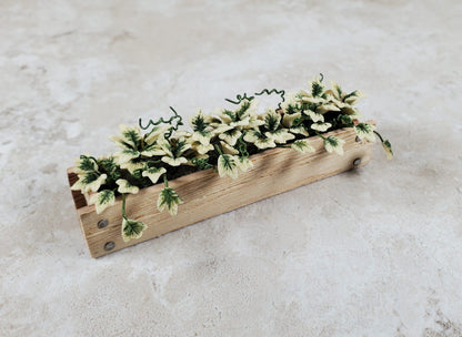 Dollhouse English Ivy in a 3.25" Wooden Window Box Planter 1:12 Scale Miniature