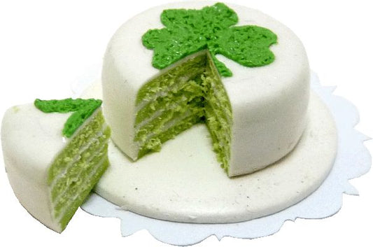 Dollhouse Shamrock Cake Sliced 1:12 Scale Miniature Dessert Food Bakery