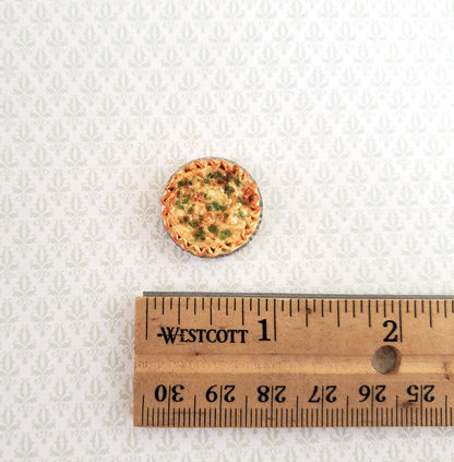 Dollhouse Spinach Quiche in Pie Tin 1:12 Scale Miniature Kitchen Food