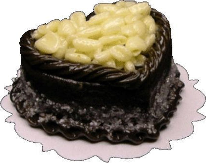 Dollhouse Chocolate Lemon Curl Heart Cake 1:12 Scale Miniature Dessert