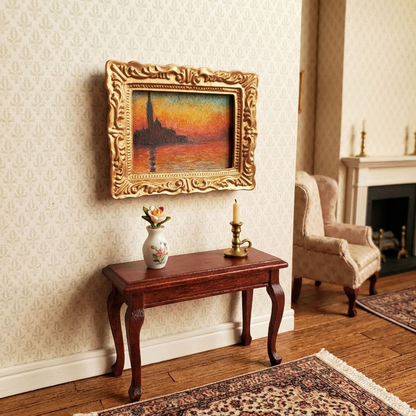 Miniature Framed Print Claude Monet Sunset in Venice 1:12 Scale Dollhouse