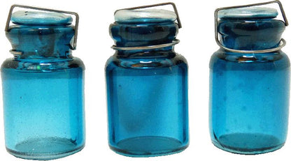 Dollhouse Set of 3 Large Glass Canning Jars 1:12 Scale Miniature Kitchen Decor