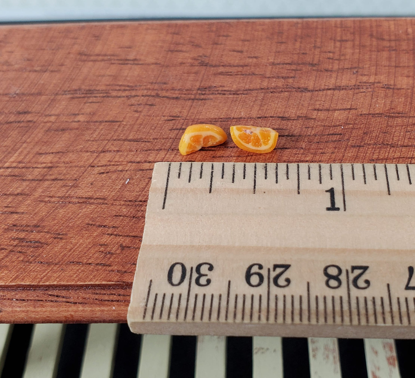 Dollhouse Orange Wedges 2 Pieces 1:12 Scale Miniature Food Handmade