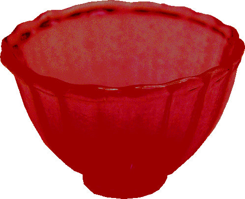 Dollhouse Crystal Red Glass Bowl 1:12 Scale Miniature Decoration