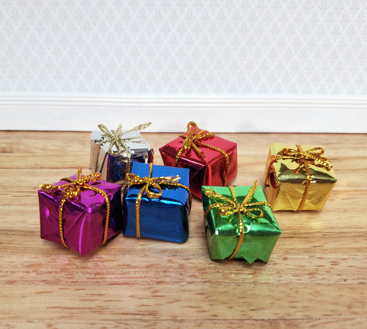 Dollhouse Wrapped Gifts Presents Foil Paper x6 MEDIUM Miniature Christmas