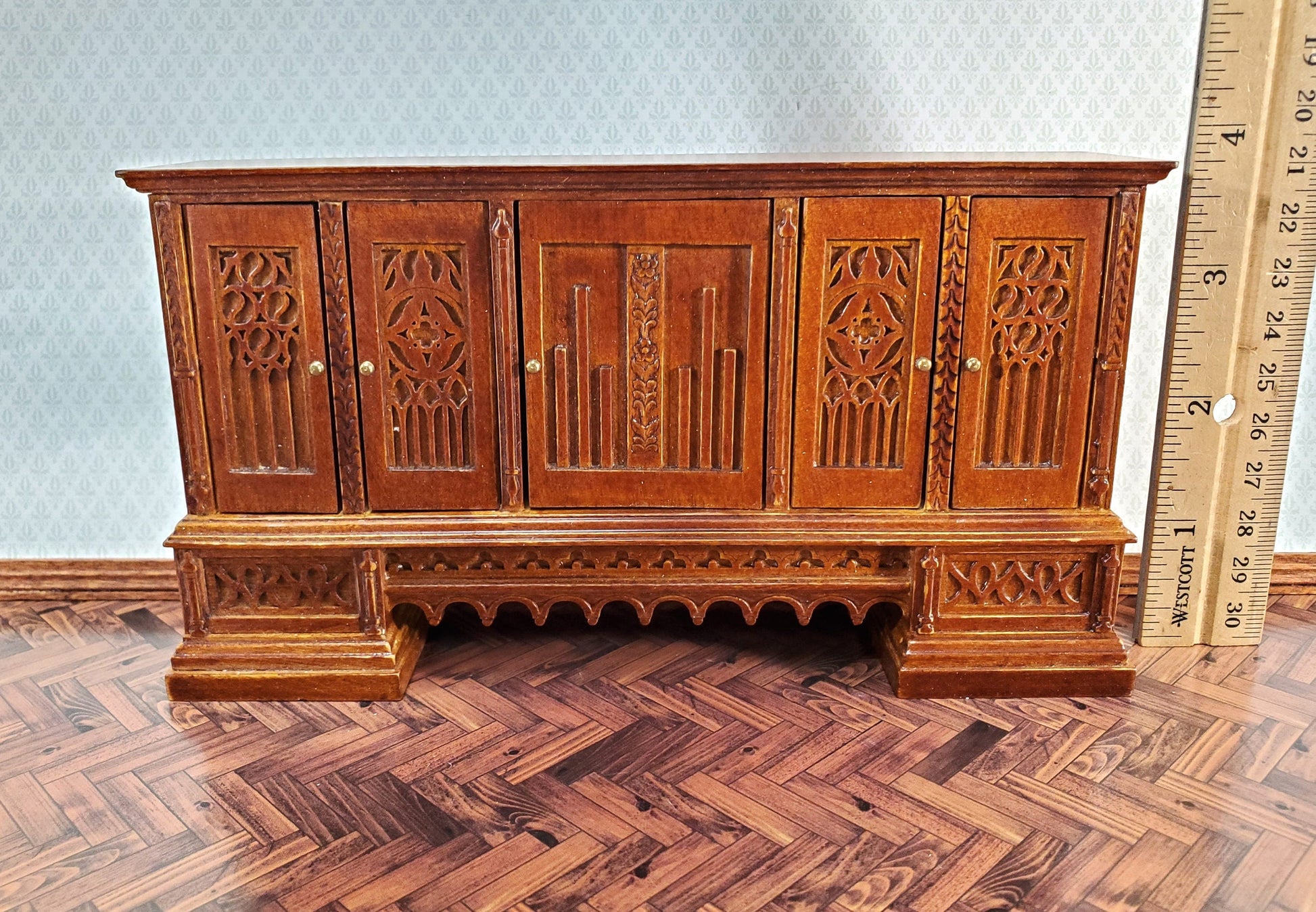 JBM Dollhouse Credenza Buffet Gothic Tudor 17th Century 1:12 Scale Furniture