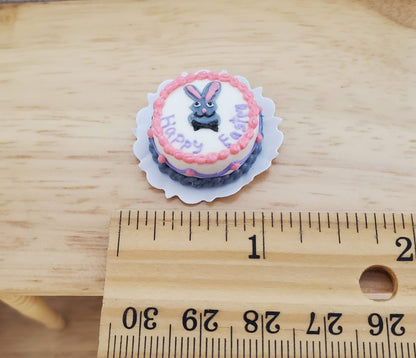 Dollhouse Happy Easter Cake with Bunny Rabbit 1:12 Scale