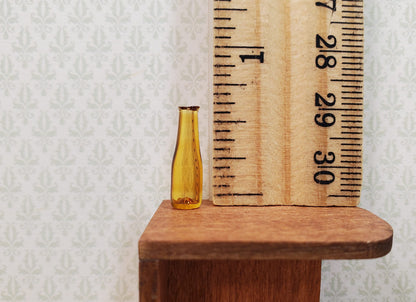 Dollhouse HALF SCALE Amber Glass Wine Bottle 1:24 Scale Miniature