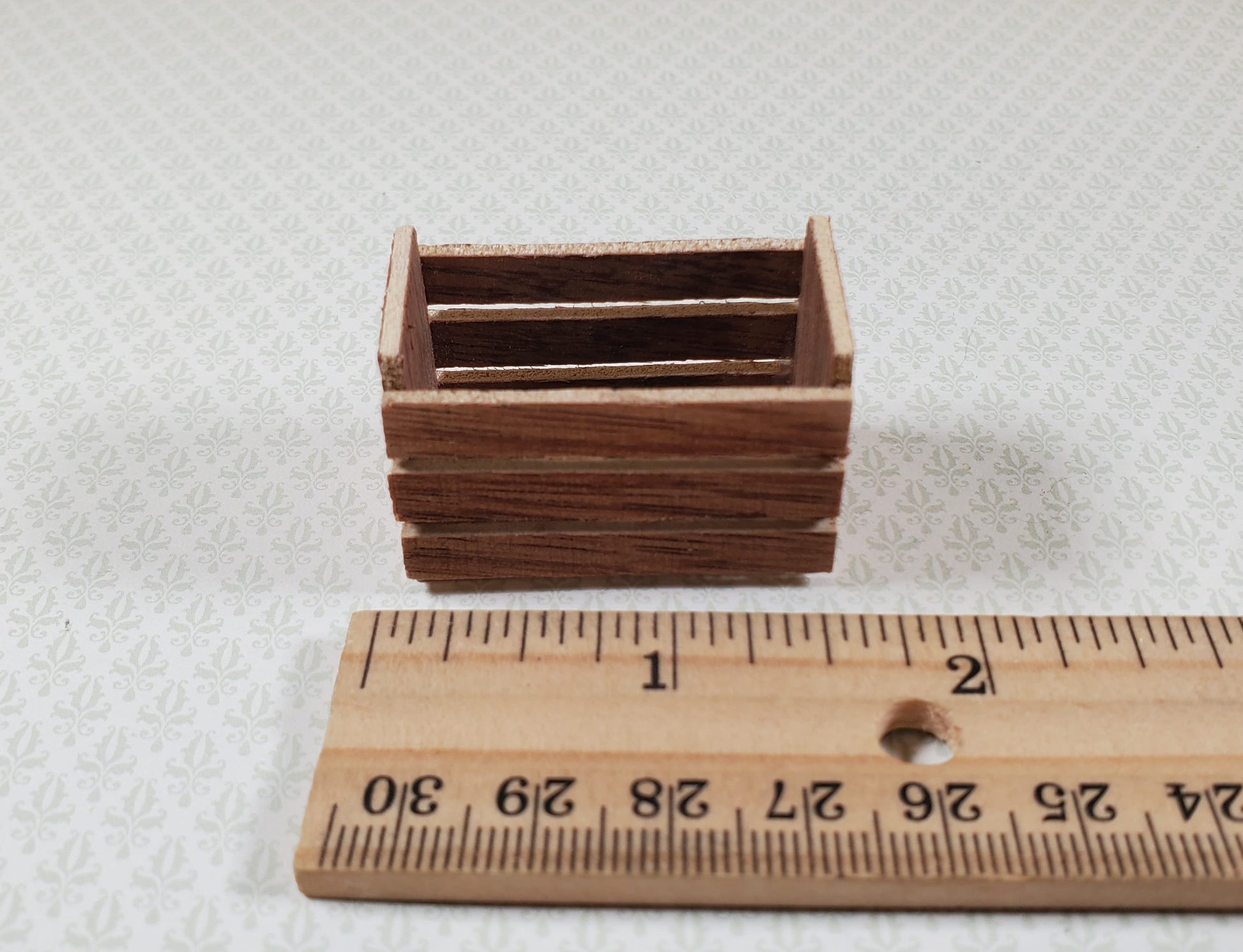 Dollhouse Tall Rustic Wood Produce Crate 1:12 Scale Miniature