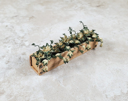 Dollhouse Ivy in a 3.25" Wooden Window Box Planter 1:12 Scale Miniature