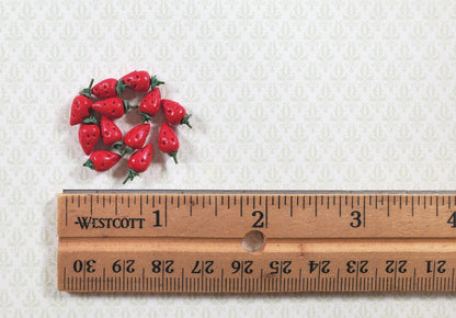 Dollhouse Strawberries Set of 12 1:12 Scale Miniature Fruit Food Kitchen Grocery