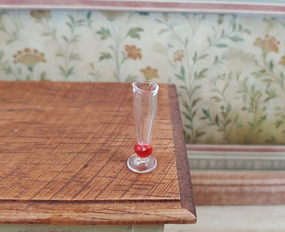 Dollhouse Glass Flute with Heart Design 1:12 Scale Miniature Kitchen Dining