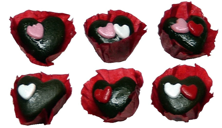 Dollhouse Valentines Chocolates in Wrappers Set of 6 1:12 Scale Miniature Food