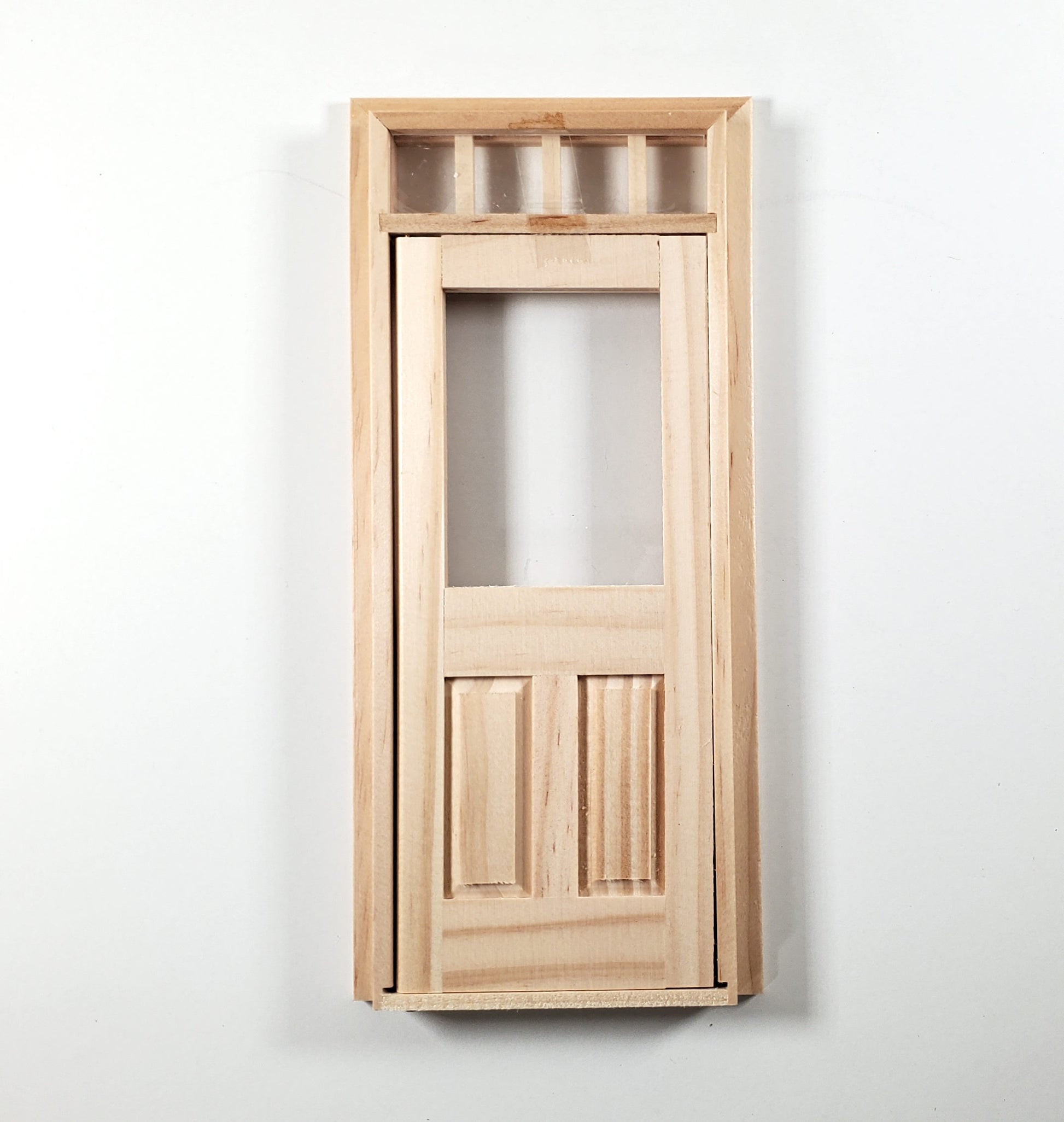 Dollhouse Exterior Door with Transom Window 1:12 Scale Houseworks #6018