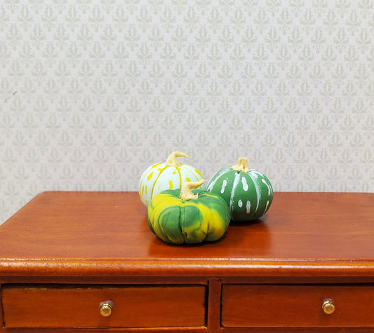 Dollhouse Green Gourds Set of 3 1:12 Scale Miniature Food Kitchen Fall Grocery