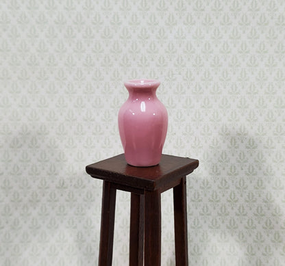 Dollhouse Pink Vase Tall Ceramic for Flowers or Decoration 1:12 Scale Miniature