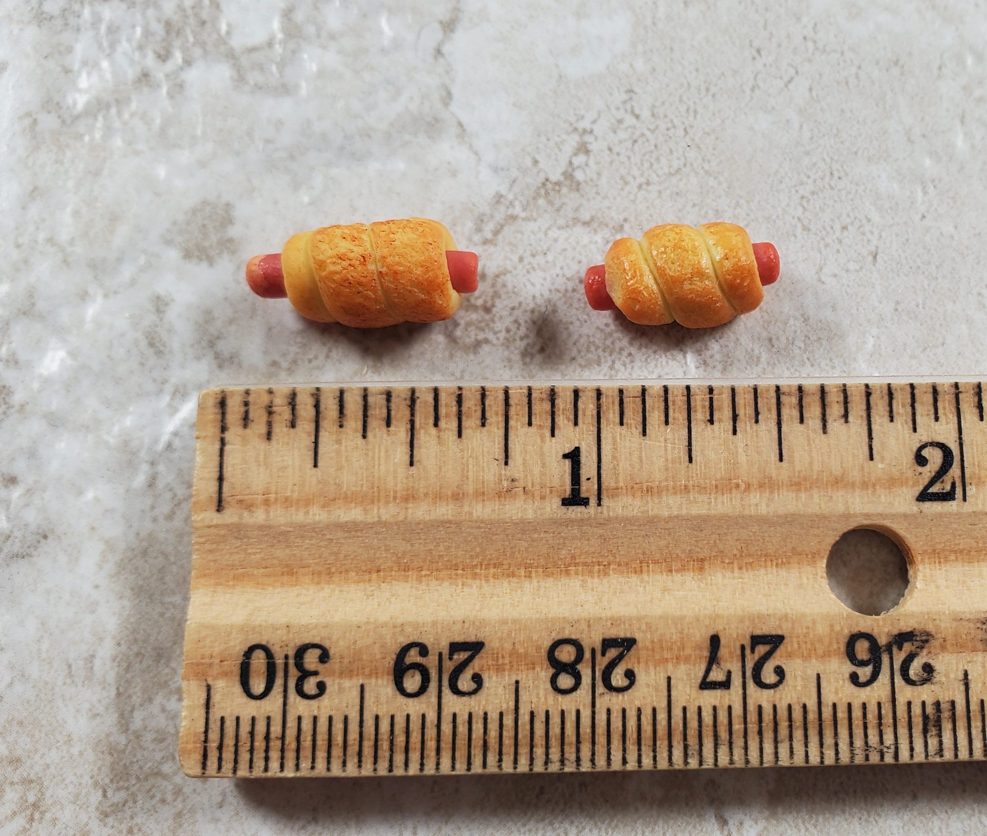 Dollhouse Pigs in a Blanket Hot Dogs Set of 2 1:12 Scale Miniature Food Kitchen