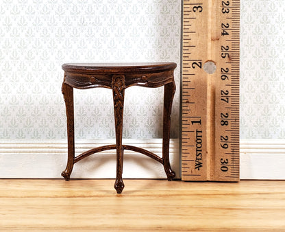 JBM Miniature Side Table Half Round SMALL Art Nouveau Style 1:12 Scale Dollhouse