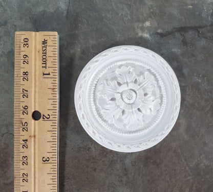Dollhouse Large Cast Resin Ceiling Rose Medallion 1:12 Scale Miniature 2 11/16" 68mm